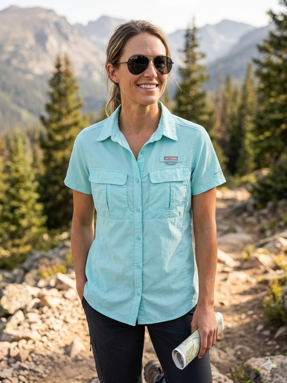 Columbia Cascades Explorer Short Sleeve Shirt Mint Green